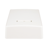 caja de montaje en superficie, con accesorio para resguardo de fibra Óptica, para 12 módulos mini com, color blanco mate