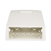 caja de montaje en superficie, con accesorio para resguardo de fibra Óptica, para 12 módulos mini com, color blanco mate