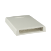 caja de montaje en superficie, con accesorio para resguardo de fibra Óptica, para 6 módulos mini com, color blanco mate