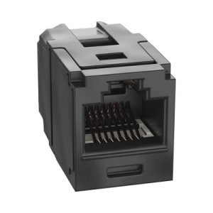 módulo acoplador rj45 a rj45, mini com, categoría 6a, color negro