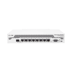 cloud core router, cpu 9 núcleos, 7 puertos gigabit ethernet, 1 combo tp/sfp, 1 gb memoria, enfriamiento pasivo
