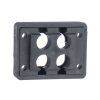 pasacables de 4 orificios de marco rectangular de 1.81" x 1.42", ip54, para cables terminados, color negro
