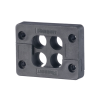 pasacables de 4 orificios de marco rectangular de 1.81" x 1.42", ip54, para cables terminados, color negro