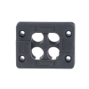 pasacables de 4 orificios de marco rectangular de 1.81" x 1.42", ip54, para cables terminados, color negro