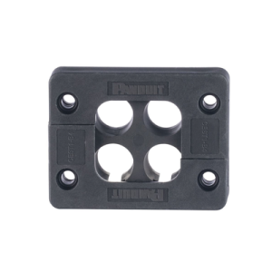 pasacables de 4 orificios de marco rectangular de 1.81" x 1.42", ip54, para cables terminados, color negro