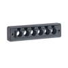 pasacables de 6 orificios en línea 4.41" x 0.67" ip65, para cables terminados, color negro