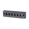 pasacables de 6 orificios en línea 4.41" x 0.67" ip65, para cables terminados, color negro