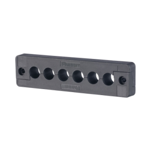 pasacables de 6 orificios en línea 4.41" x 0.67" ip65, para cables terminados, color negro