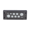 pasacable de 10 orificios de marco rectangular, ip65, 4.41" x 1.42", para cables no terminados, color negro.