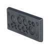 pasacables rectangular de membrana, ip66, 3.39" x 1.42", 12 orificios, para cables no terminados. color negro