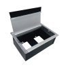 caja universal vacía de 2 módulos para instalación en escritorio (voz, datos, vídeo, contactos eléctricos), (no incluye accesorios)