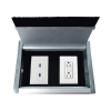 caja universal vacía de 2 módulos para instalación en escritorio (voz, datos, vídeo, contactos eléctricos), (no incluye accesorios)