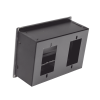 caja universal vacía de 2 módulos para instalación en escritorio (voz, datos, vídeo, contactos eléctricos), (no incluye accesorios)