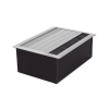 caja universal vacía de 2 módulos para instalación en escritorio (voz, datos, vídeo, contactos eléctricos), (no incluye accesorios)