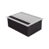 caja universal vacía de 2 módulos para instalación en escritorio (voz, datos, vídeo, contactos eléctricos), (no incluye accesorios)