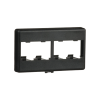 placa de mobiliario modular estándar, salidas para 4 puertos mini com, color negro