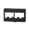 placa de mobiliario modular estándar, salidas para 4 puertos mini com, color negro