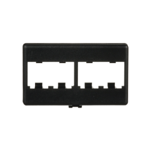 placa de mobiliario modular estándar, salidas para 4 puertos mini com, color negro