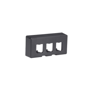 placa de mobiliario modular estándar, salidas para 3 puertos mini com, color negro