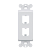 marco de módulo dúplex, para placas frontales estándar gfci, acepta 2 módulos mini com, color blanco