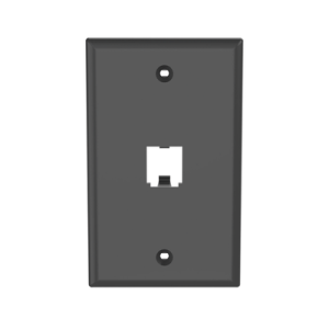 placa de pared vertical clásica, salida para 1 puerto mini com, color negro