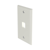 placa de pared vertical clásica, salida para 1 puerto mini com, color blanco mate