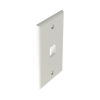 placa de pared vertical clásica, salida para 1 puerto mini com, color blanco mate