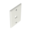 placa de pared vertical clásica, salida para 1 puerto mini com, color blanco mate