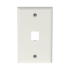 placa de pared vertical clásica, salida para 1 puerto mini com, color blanco mate