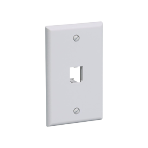 placa de pared vertical clásica, salida para 1 puerto mini com, color blanco