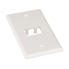 placa de pared vertical clásica, salida para 2 puertos mini com, color blanco mate