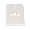 placa de pared vertical clásica, salida para 2 puertos mini com, color blanco mate