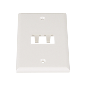 placa de pared vertical clásica, salida para 2 puertos mini com, color blanco mate