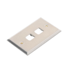 placa de pared vertical, de acero inoxidable, salida para 2 puertos mini com