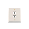 placa de pared vertical, de acero inoxidable, salida para 2 puertos mini com