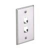 placa de pared vertical, de acero inoxidable, salida para 2 puertos mini com
