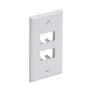 placa de pared vertical clásica, salida para 4 puertos mini com, color blanco mate