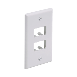placa de pared vertical clásica, salida para 4 puertos mini com, color blanco