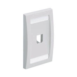 placa de pared vertical ejecutiva, salida para 1 puerto mini com, con espacios para etiquetas, color blanco