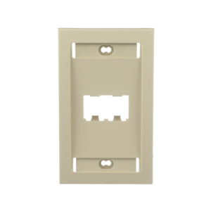 placa de pared vertical ejecutiva, salida para 2 puertos mini com, con espacios para etiquetas, color marfil