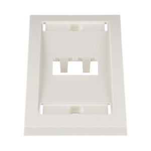 placa de pared vertical ejecutiva, salida para 2 puertos mini com, con espacios para etiquetas, color blanco mate