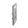 placa de pared vertical, de acero inoxidable, salida para 2 puertos mini com, con espacios para etiquetas