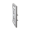 placa de pared vertical, de acero inoxidable, salida para 2 puertos mini com, con espacios para etiquetas
