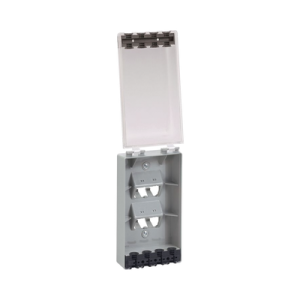 placa de pared vertical, resistente al agua con protección ip56, acepta 4 módulos mini com, color claro