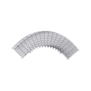 curva pre fabricada horizontal de 90° con medidas de 105 mm de peralte y 300 mm ancho (105/300 mm)