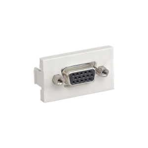inserto plano de 1/3, con acoplador vga hembra hembra de 15 pines, color blanco mate