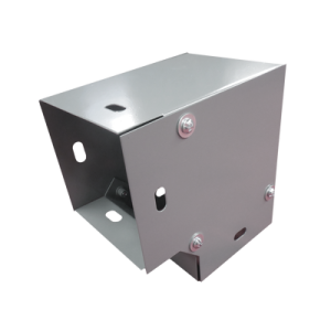 derivación codo horizontal de 90 grados 100 x 100 mm, fabricado en lámina de acero al carbón