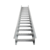 escalera de aluminio portacables / perfil z / peralte 3 1/4" /paso 9" / ancho 6" / 3.66 metros / capacidad máx. 137 cables / incluye cople union y tornillería