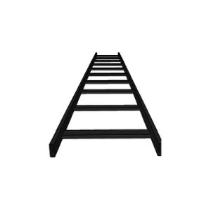 escalera tubular, tramo recto epoxica de 1.5" de peralte x 4" de ancho, tramo de 3 m, ideal para centros de datos