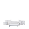 derivación "x" horizontal de aluminio perfil z / peralte 3 1/4" / ancho 9"/ radio 8" / incluye tornillería (chxhez314r8x9ak)